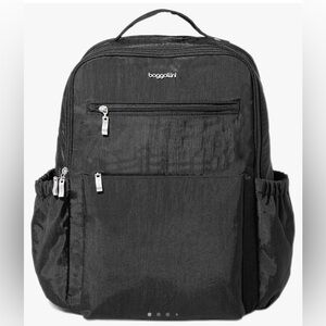 Baggallini Women's Tribeca Expandable Laptop Backpack, Black